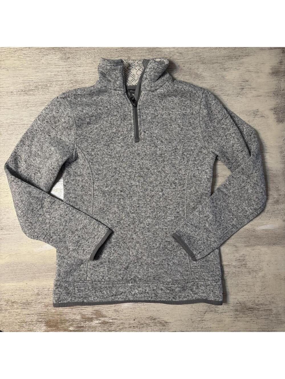 EUC Grey Women’s Eddie Bauer 1/4 Zip Pullover Better Sweater Size XS